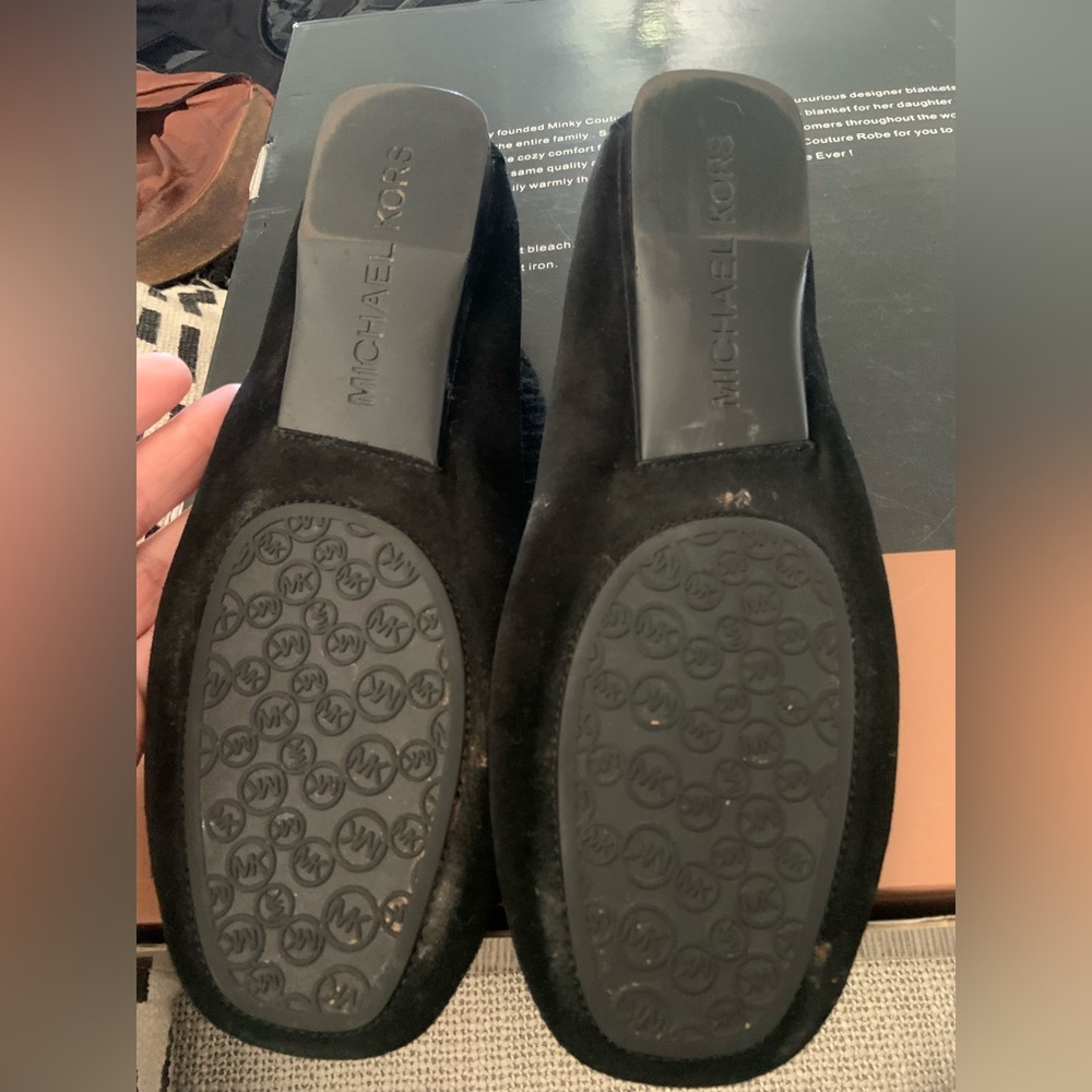 Michael Kors Sutton Moccasin Flat Shoes Suede Leather Black |size 9 - Picture 3 of 8